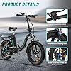 ELEKGO Vélo électrique, 20"*3.0 Pneus Larges vélo électrique Pliable, vélo de Trajet Urbain E Bike avec Moteur 250W, 36V 12Ah Batterie Amovible, 7 Vitesses Ville E-Bike pour Unisexe Adulte #5