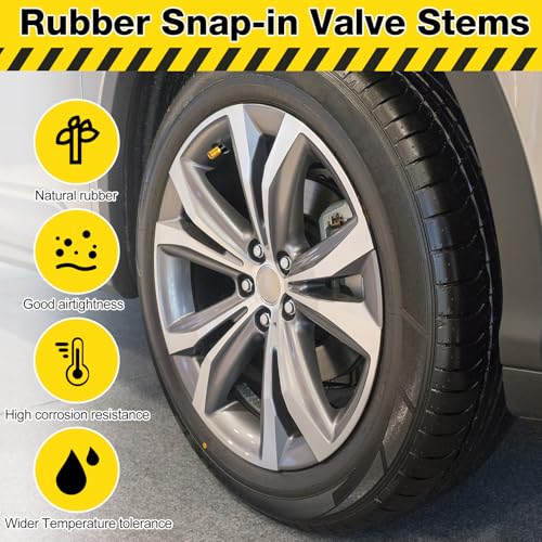 Image of Tallew 300 Pieces TR413 Tire Valve Stems, Rubber Snap-in Tubeless, Black