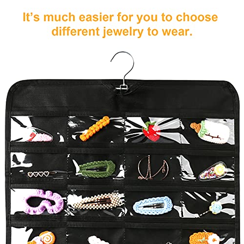 Luney Hanging Jewelry Organizer, 80 Pockets Earring Holder Organizer, Bracelet Organizer With Pockets For Woman, For Hanging Earrings, Necklaces, Bracelets, Rings, Storage, Closet #TOP5