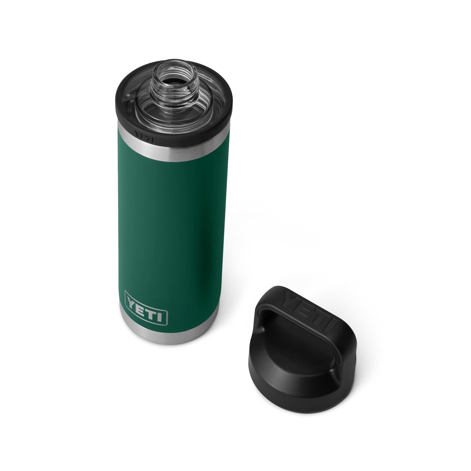 YETI Rambler Bottle Chug, Vaccum Insulated Stainless Steel Bottle with Leakproof Chug Cap, Black Forest Green, 18 oz (532 ml) โ image 1