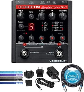 TC Helicon VoiceTone Harmony-G XT Vocal Effects Pedal Bundle with 12V Power Supply