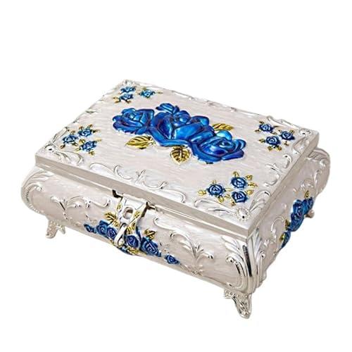 GPDNBIEU Jewellery boxes, Metal Creative European Retro Jewelry Box Ring Lockable Large Desktop(Style4)