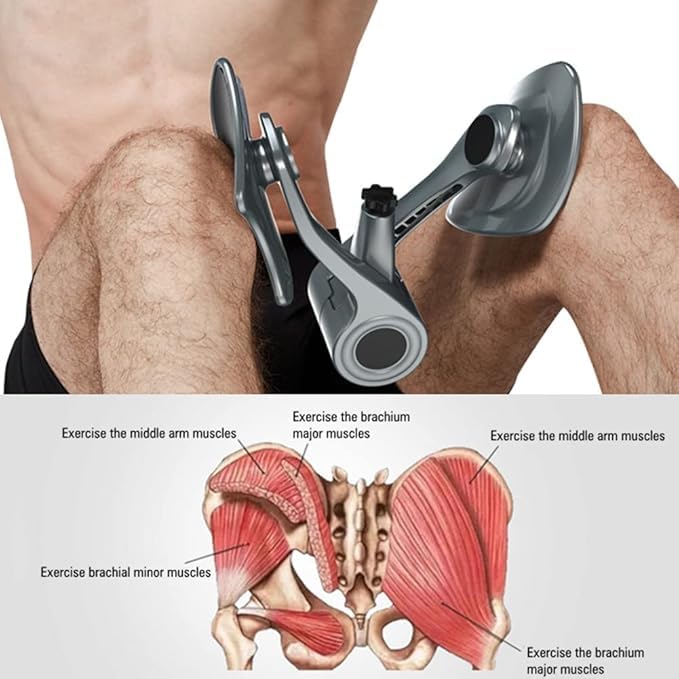 Image of Gopendra Hip & Pelvis Trainer | Thigh Master and Inner Thigh Exercise Equipment | Pelvic Floor Exerciser Device | Training Tool | for Home, Gym, Fitness, Workout | for Men & Women (Grey Upgrade Tool)
