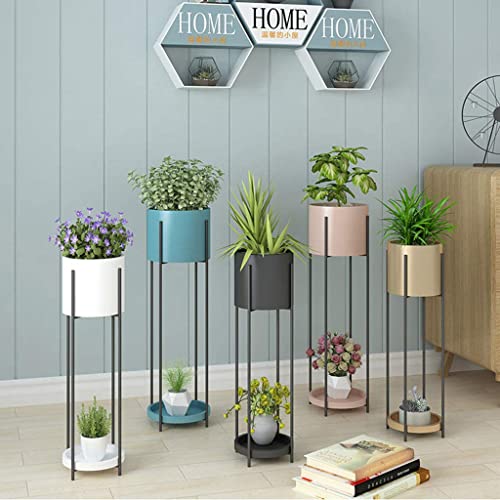 Support de fleurs en fer forgé noir de 72cm pour salon et balcon