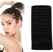 30 Pieces Hair Elastics Bands for Hair No Metal Hair Ties Hair Scrunchies for Women & Girls (4mm), Black