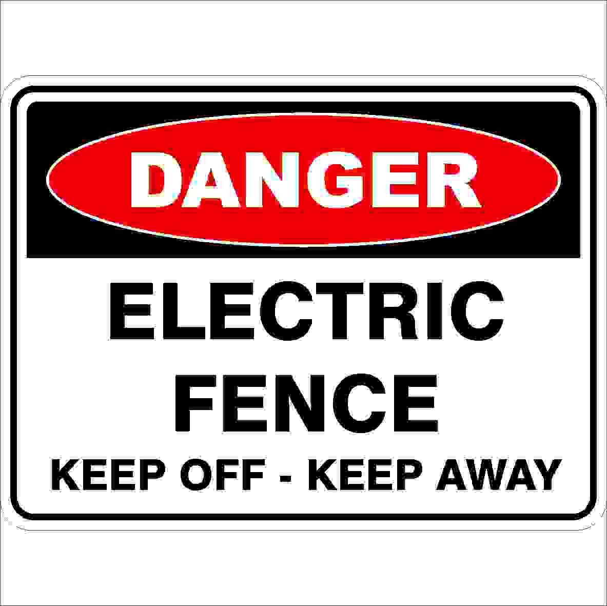 Electric Fence Keep Off Keep Away Sign, 12x8 Metal Tin Sign, Electric fence, keep away.