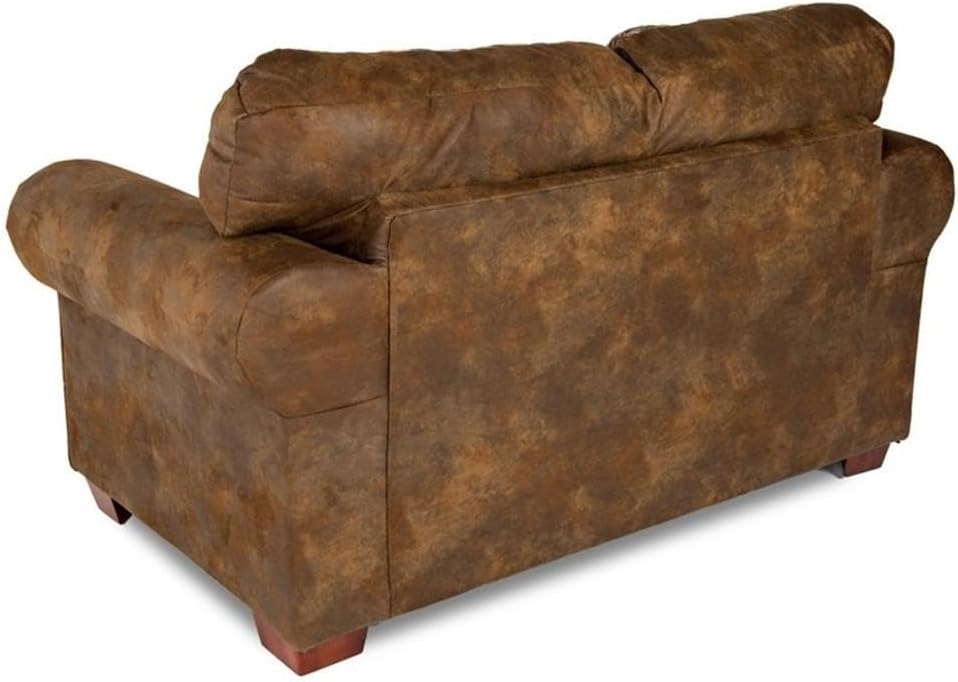 American Furniture Classics Microfiber River Bend Loveseat in Brown