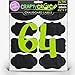 64 Large Chalkboard Labels, Premium Quality, Large 3½" x 2" Fancy Adhesive Stickers for Jars