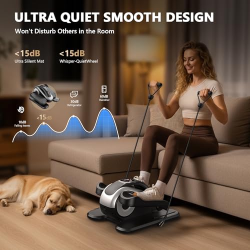 LVPIMAN Large Size Under Desk Elliptical Machine,Electric Leg Exerciser for Seniors,12 Adjustable Speeds&12 Modes with Remote Control,Elastic Rope,Manual&Auto Mode for Home Office by LVPIMAN - Image 7