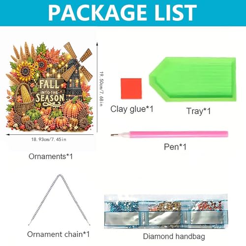 Fairyland JinWenn Hanging Diamonds Art kit for Adult,DIY Fall Diamonds Painting Art Kit, 7.45x7.68 inch Acrylic Diamonds Painting Board Kit Ornament, Special Crystal Diamond Hanging Ornament by Fairyland JinWenn - Used condition - Image 6