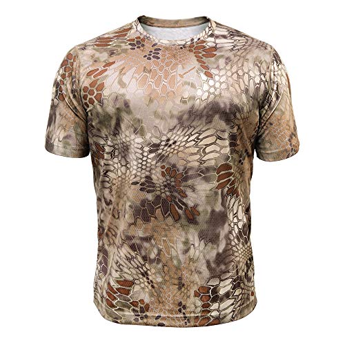 Kryptek mens Hunting Clothing - Hyperion Short Sleeve Crew Highlander ,Medium