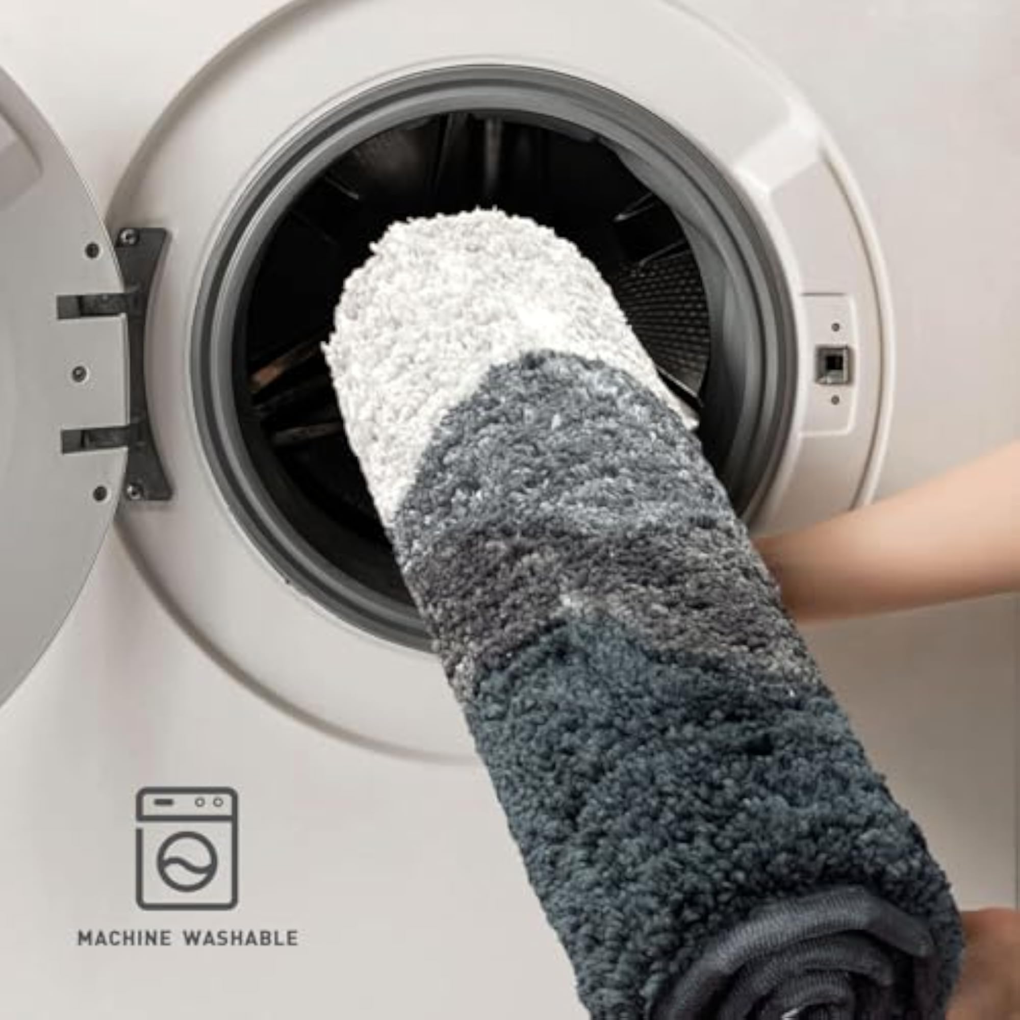 Macau Waves Bath Mat, Super Soft Microfiber, Anti-Slip, Washable