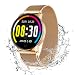 GOKOO Smart Watch for Women Men with All-Day Heart Rate Blood Pressure Sleep Monitor IP67 Waterproof Sport Activity Tracker Notifications Music Camera Control Calorie Running Counter Reminder Gold