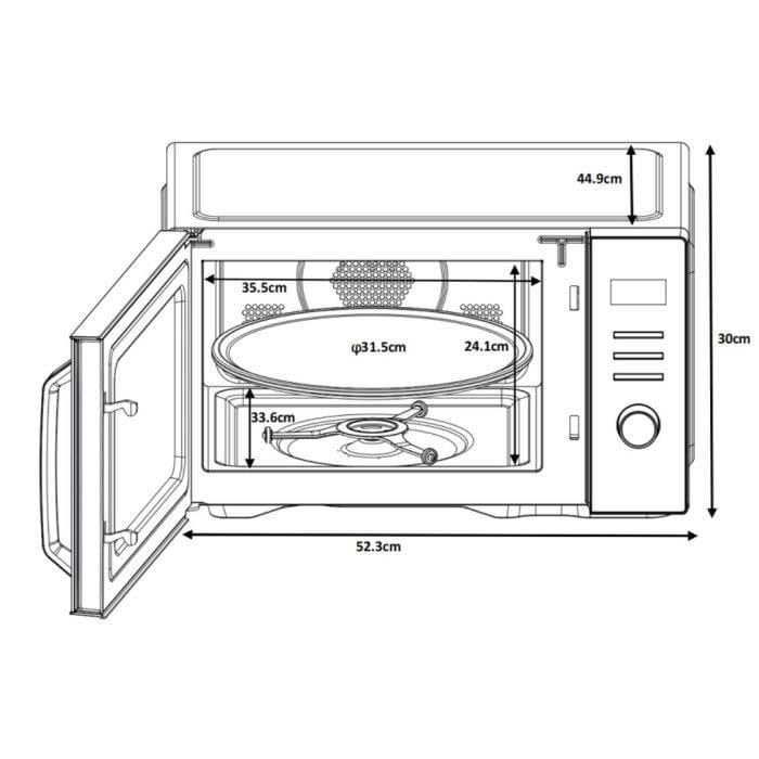 Micro-ondes - CONTINENTAL EDISON - CEMO29BC - 29 l - Combiné - Noir