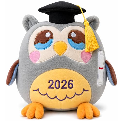 Rdogeia Graduation Stuffed Animal 2026 11.8 Graduation Owl Plush Stuffed Kindergarten Graduation Gifts for Kids Boys Girls Class of 2026 Kindergarten Preschool with Black Cap