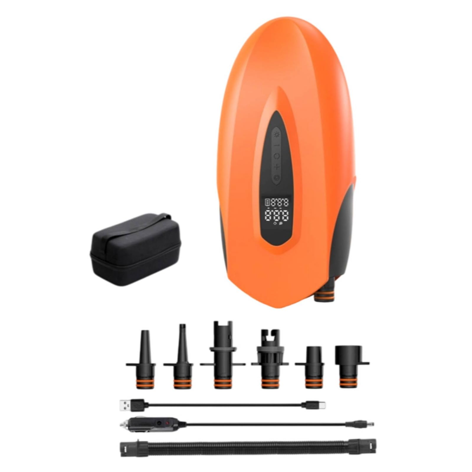 Pompa Portatile Gonfiatore Compressore Elettrico Mini Pompa con Due Stadi 350 L/min E 90 L/Schermo Tubo 0.8 Cavo 3 M Adatta per Materasso Ad Tenda Gommone Attrezzatura Outdoor