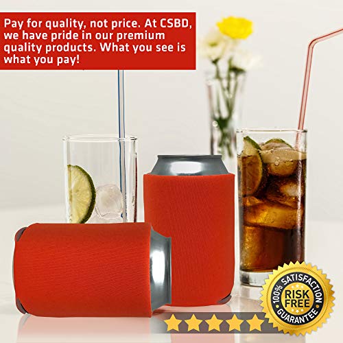 Csbd Beer Can Coolers Sleeves, Soft Insulated Reusable Drink Caddies For Water Bottles Or Soda, Collapsible Blank Diy Customizable For Parties, Events Or Weddings, Bulk (25, Orange) #TOP4