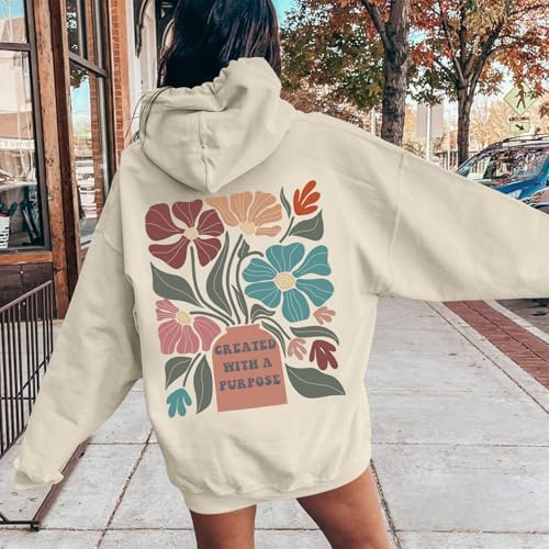 Women's Floral Graphic Bible Verse Boho Hoodie - image 5