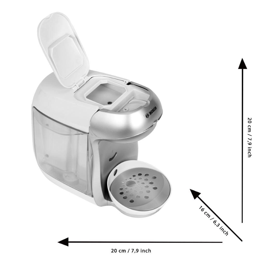 Theo Klein 9231 Bosch Cafetière électrique Tassimo Happy, avec bruitage, possibilité de Remplissage d'eau et Fonction d'écoulement
