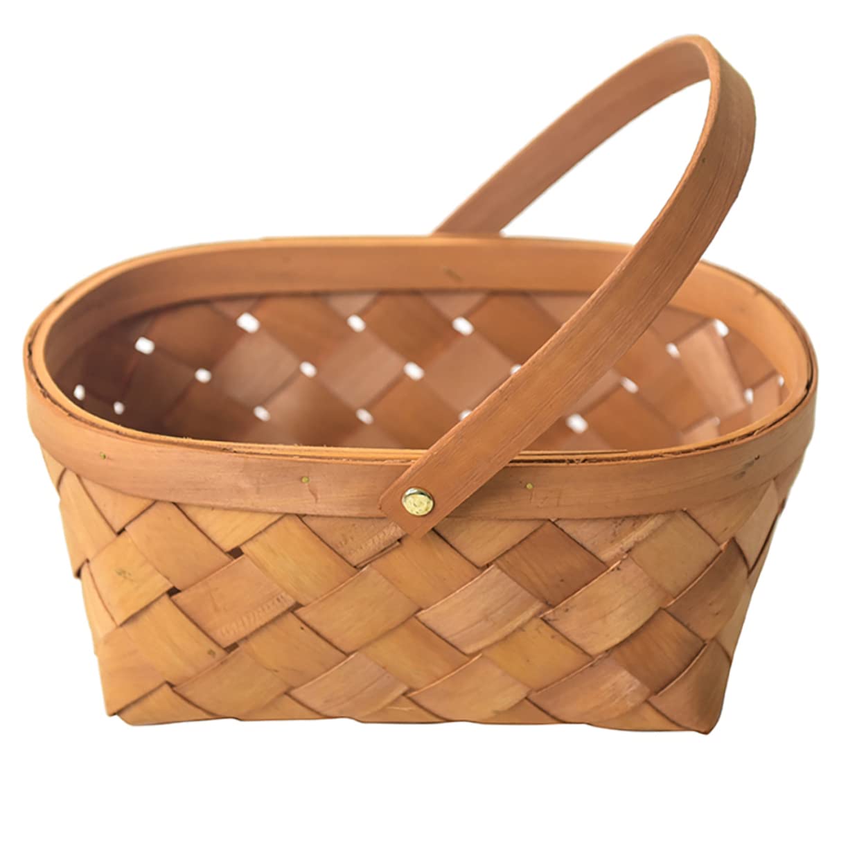 Alipis 1pc Woven Storage Basket Medium Portable Home Organizer Convenient Handle for Fruits Vegetables and Household Items Stylish and Sturdy Design