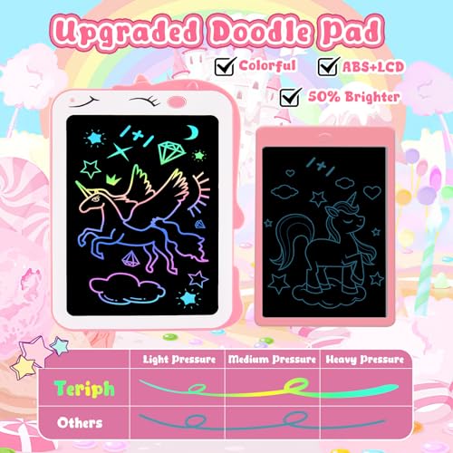 Image of Teriph LCD Writing Tablet for Kids, Unicorn Girl Toys, Toddlers Toys Drawing Board, Educational Doodle Pad Kid Toy for 3 4 5 6 7 8 Year Old Girls Boys Easter Birthday Party Xmas Gift, 8.5inch & Pink