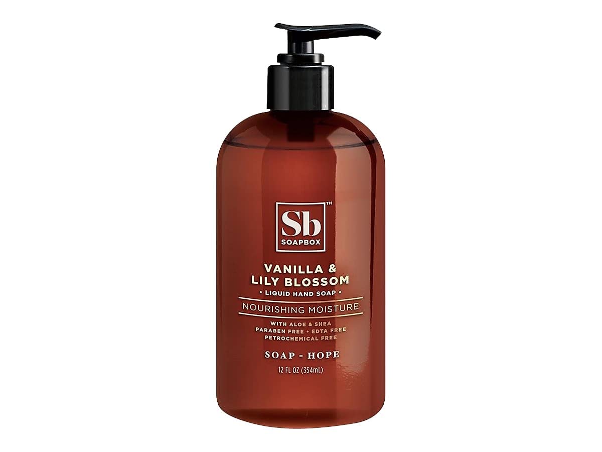 Soapbox Vanilla & Lily Blossom Liquid Hand Soap to Nourish & Add Moisture to Skin, Packed With Shea Butter to Lock-In Moisture - 1 x 340g
