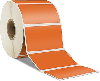 2.25" x 1.25" Thermal Label, Adhesive Address Shipping Barcode Thermal Sticker Compatible with Rollo and Zebra Thermal Label Printers (Orange)