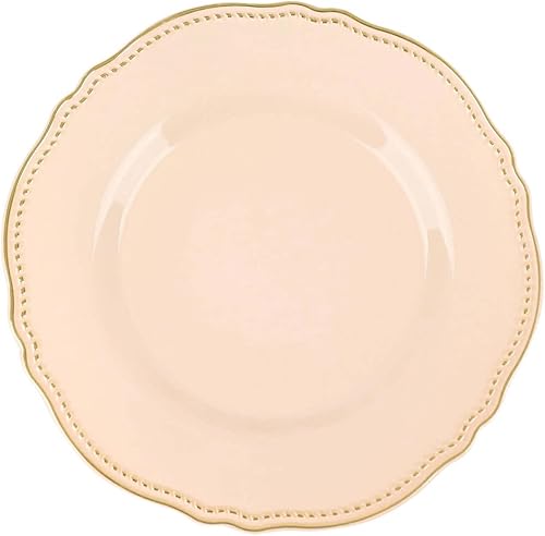 Miniatura 7 de Efavormart - Paquete de 10 platos llanos de plástico con borde festoneado de 10 pulgadas, platos desechables de fiesta para bodas, fiestas y eventos