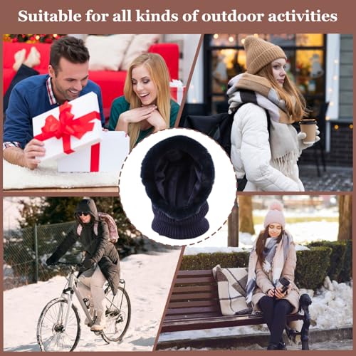 Image of Winter Fleece Balaclava Warm Men Hood Hat Knitted Hooded Scarf for Women Unisex Skull Cap