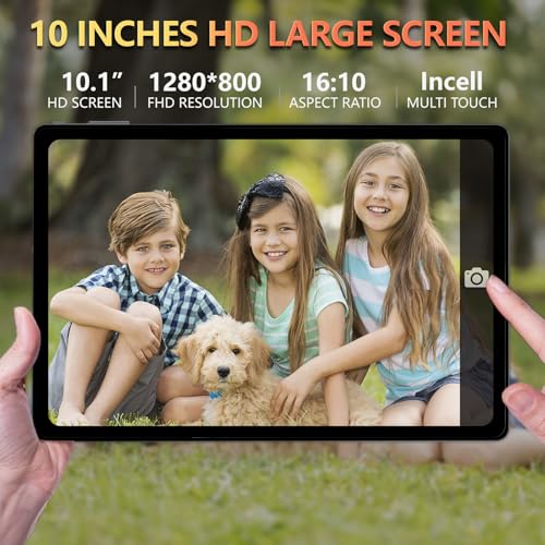 Image of 10.1 inch Android Tablet, 8GB RAM, 128GB Storage, Android 12 Oct-core Processor, 5 Million + 13 Million Dual Cameras, WiFi Bluetooth 1TB IPS Extended Full HD Display,