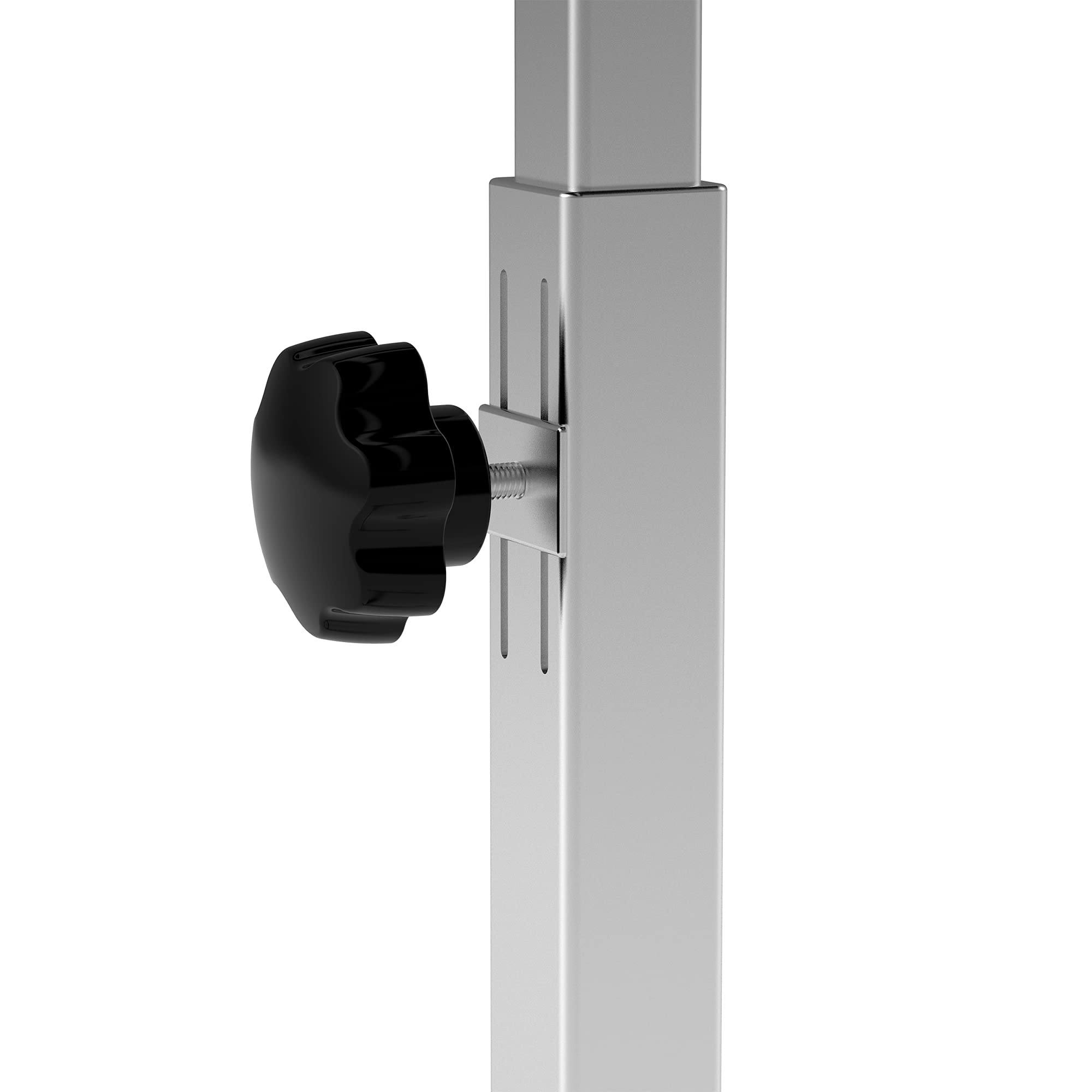 HOMCOM Tavolino con ruote, 77 x 40 x 76-100 cm, nero e argento | Tavolo per divano e letto, altezza regolabile, telaio in acciaio, per camera da letto, soggiorno, ufficio