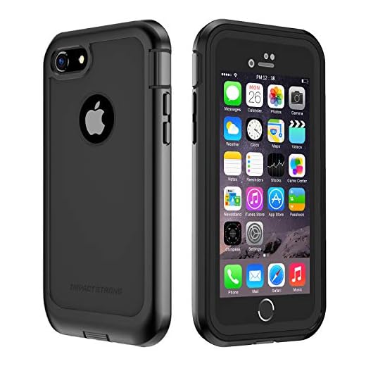 ImpactStrong iPhone 7/8 Case, Ultra Protective Case with Built-in Clear Screen Protector Full Body Cover for iPhone 7 2016 /iPhone 8 2017 (Black)