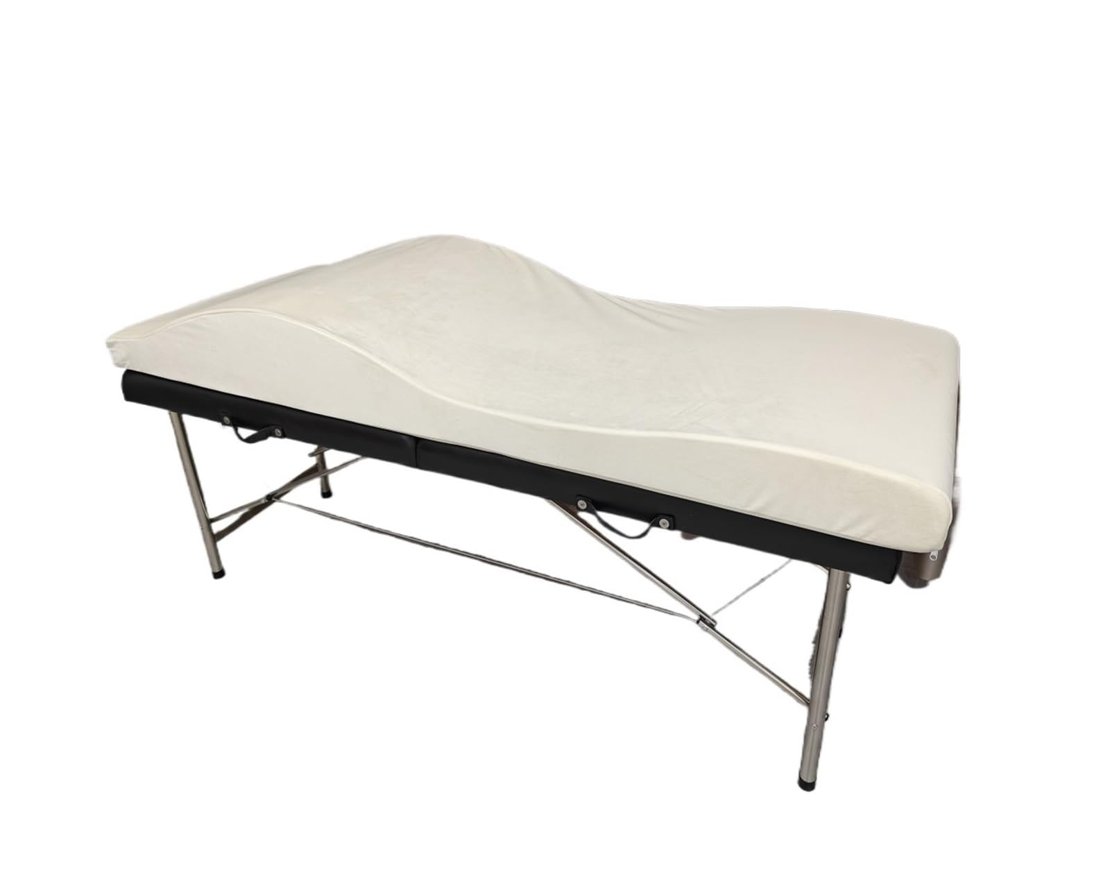 Curved Mattress Bed Topper Beauty Salon Curved Extension Lash Bed Topper Velvet Massage Table Eyelash Mattress for 180 * 60cm(White mattress)