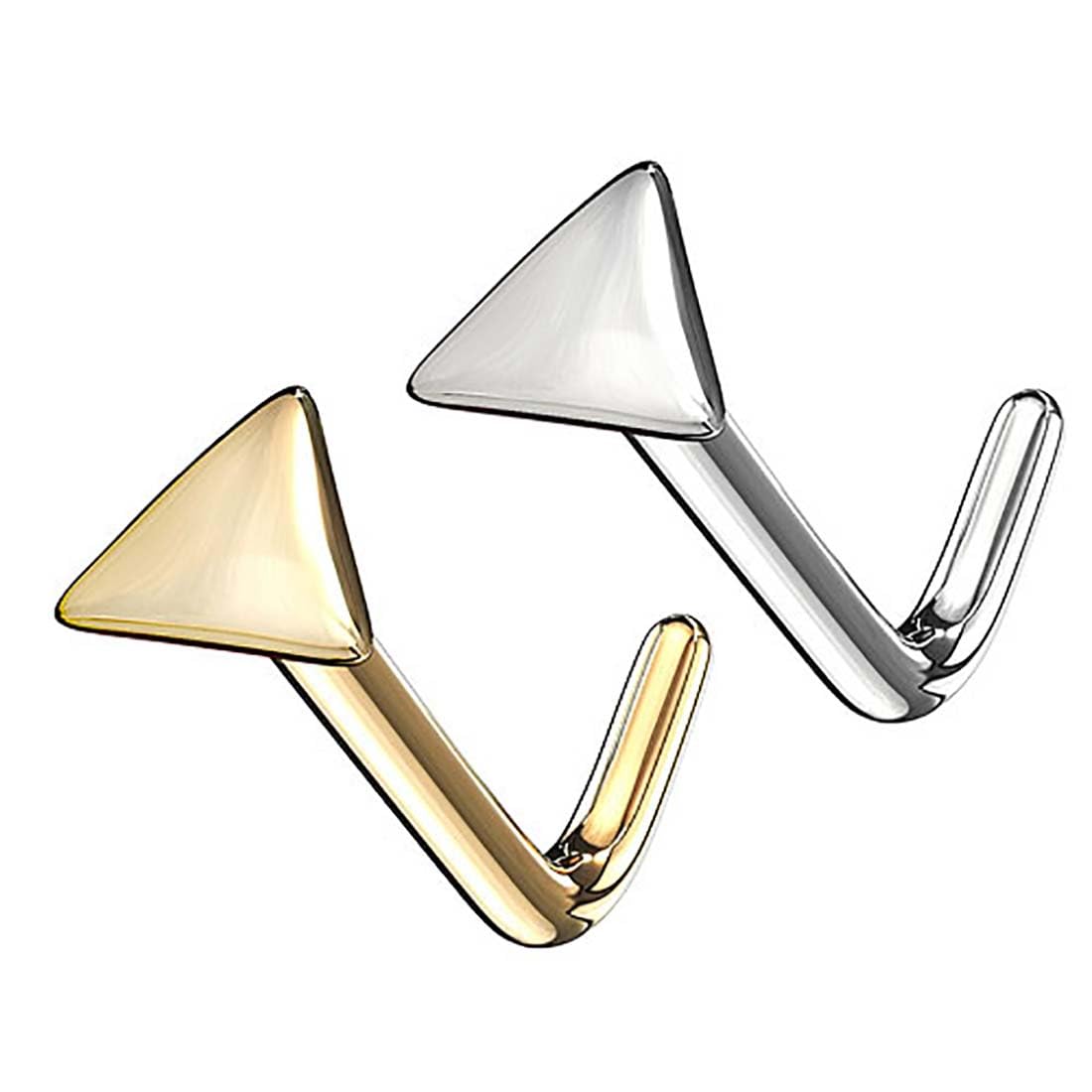 Taffstyle Gold 14 Karat Nasenpiercing Nasenstecker Schmuck Piercing Dreieck