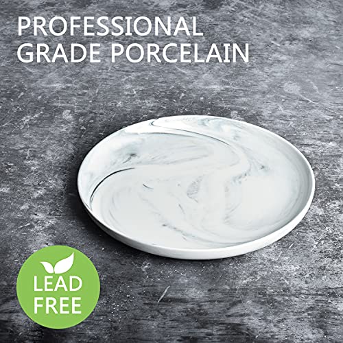 Bosmarlin Marbling Ceramic Dinner Plates, 10 Inches, Set Of 4 For Salad, Pasta, Dessert, Microwave And Dishwasher Safe (Grey, 10 In) #TOP2