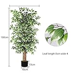 GTIDEA 6ft Artificial Tree Ficus, Tall Faux Trees Indoor with Natural Trunk and Fake Silk Tree Fake Plants for Home Spring Decor Living Room Outdoor Balcony House Office (Included Dried Moss) - Image 2