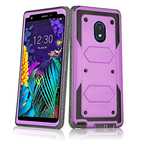 Asuwish Phone Case for LG Aristo 4/Astro 4+ Plus/Tribute Royal X320/Escape Plus/Journey LTE L322DL/K30 2019/Arena 2/X2/Prime 2 Cover Hybrid Shockproof Full Body Heavy Duty Cell K 30 Women Men Purple