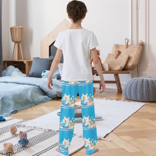 Boy's Pants Cat Dog Swim Jogger Pants Elastic Waist Long Bottoms Trousers with Pockets 6-14 Years3