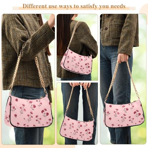 Bolso de hombro floral para mujer rojo y amarillo miniatura 7