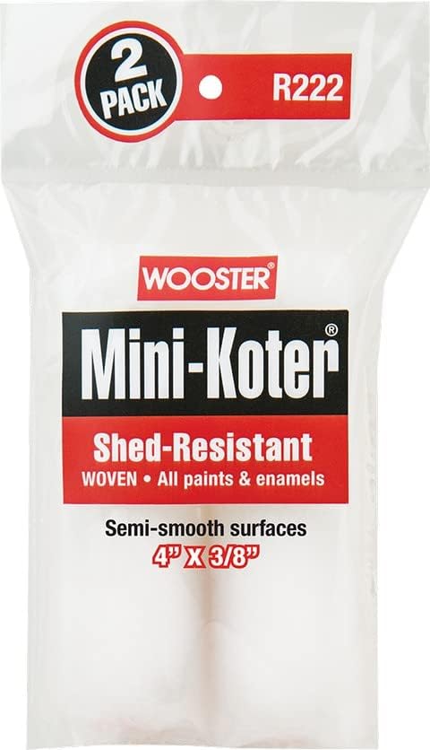 Wooster R222 4" x 3/8" Mini-Koter Shed-Resistant Mini Roller Cover (2pk) - 12ct. Case