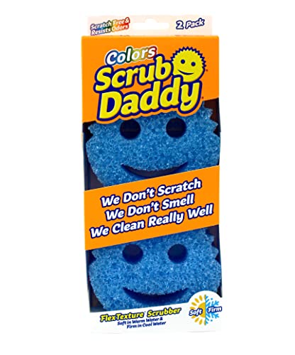 Scrub Daddy Colors Esponja de Limpieza para la Cocina, Azul - 2 Pack, SD2CB
