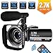Produktbild Videokamera Camcorder 2.7K Full HD 30 MP Digitale Videokamera 18X Digital Zoom mit Mikrofon, Fernbedienung und Gegenlichtblende