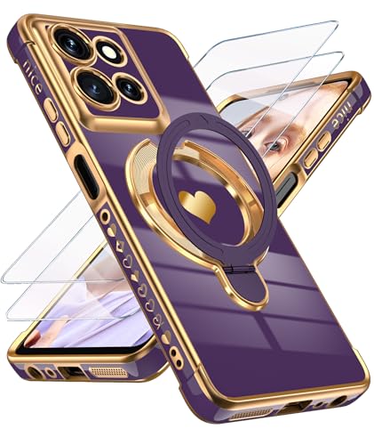 Coque Motorola Moto G Power 5G 2025 violette avec protection d'écran verre