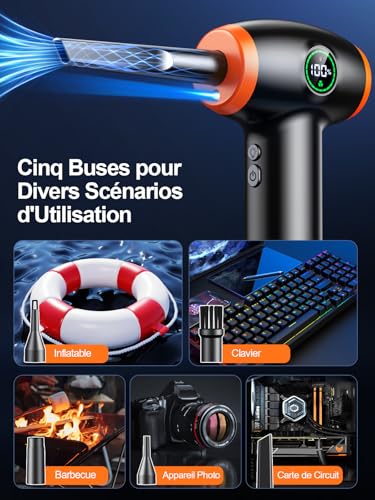 Souffleur air comprimé puissant 90000 tr/min pour un nettoyage pc complet - 2