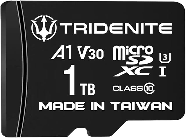 TRIDENITE 1TB Micro SD Card, MicroSDXC Memory for Nintendo-Switch, GoPro, Drone, Smartphone, Tablet, 4K Ultra HD, A1 UHS-I U3 V30 C10, Up to 95MB/s Read, with SD Adapter
