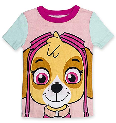 Paw Patrol Girl's Pajama Set, Short Sleeve Shirt with Cape,Short Bottoms,2 Piece PJ Set,100% Cotton,Toddler Size 2T to 5T2