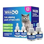 TeddyDo Cat Calming Pheromone Diffuser Refill Pack, 2 x 48ml Bottles, 60 Days Coverage, Reduces Stress & Anxiety, Effective for 72m² Area