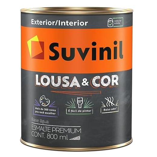 Tinta Suvinil Lousa e Cor Acetinado Preto Absoluto (R756) 800ml