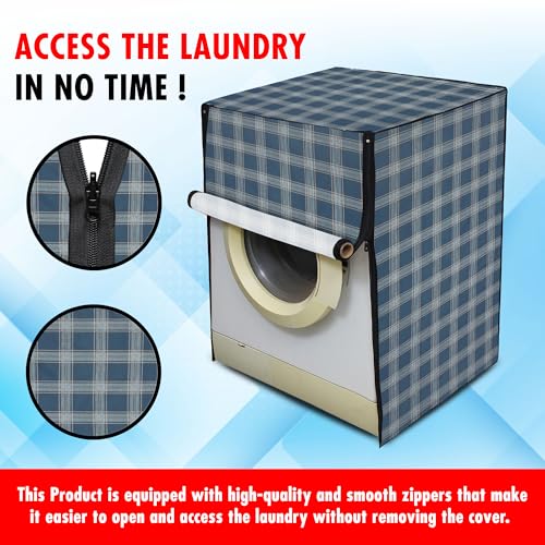 Image of Lithara Front Load Fully Automatic Washing Machine Cover for LG, Samsung, IFB, Whirlpool, Suitable for 7 kg & 7.5 KG - Waterproof, Dustproof Cover (Print-7)
