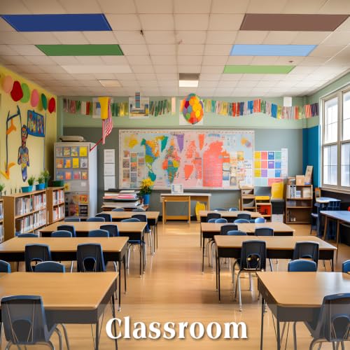 Image of VIHOSE 6 Pcs Fluorescent Light Covers for Ceiling Lights Classroom Magnetic Light Covers Classroom Filters Office School Drop Ceiling, 4 x 2 ft(Colorful 4)